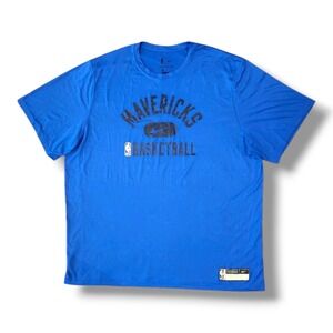 Dallas Mavericks Basketball NBA Dri-Fit Nike Tee Blue Size 2XL True To Size